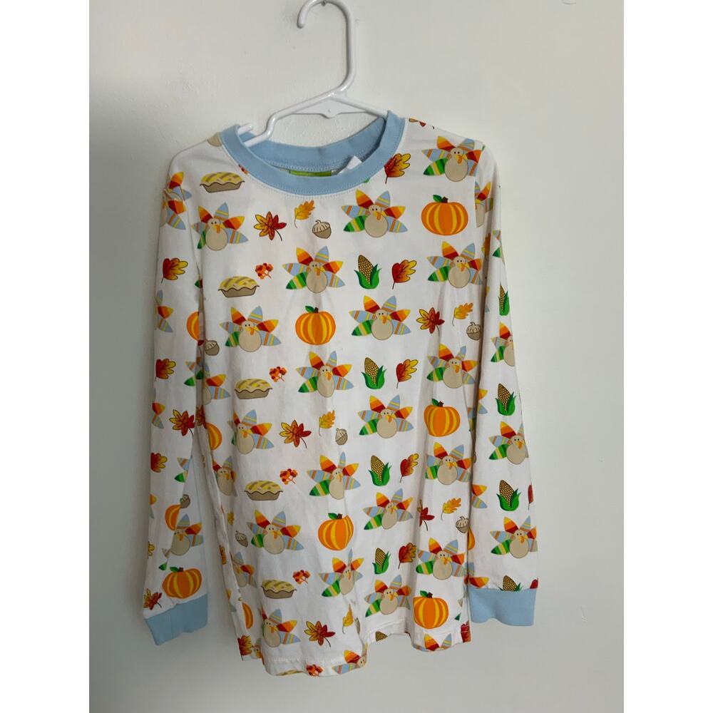 Classic Whimsy Turkey Pajamas Thanksgiving 2pc set size 10‎